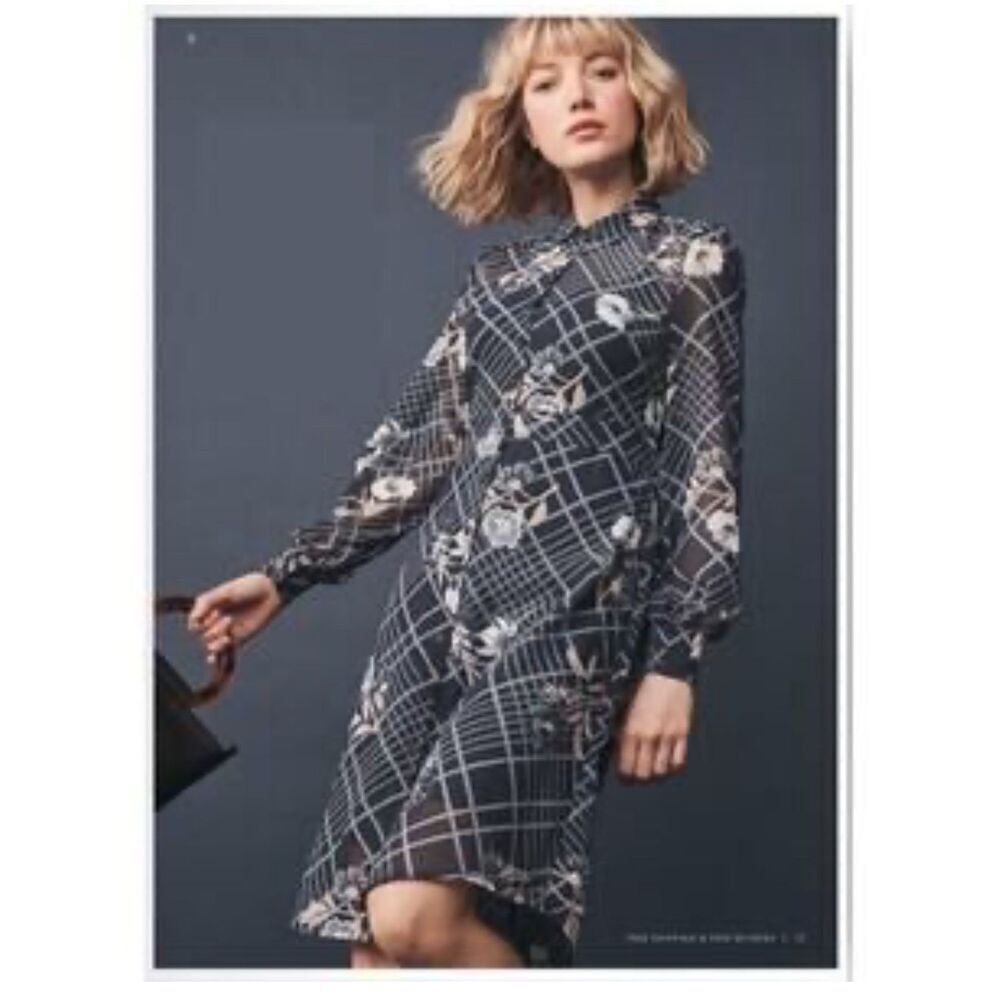 NWT ModCloth chevron a fine line navy dress xs